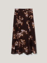 Spray Floral Midi Skirt | Purple
