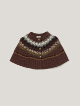 Fairisle Knitted Cape | Brown