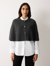 Wool Cashmere Blend Cape | Charcoal