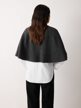 Wool Cashmere Blend Cape | Charcoal