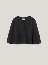 Wool Cashmere Blend Cape | Charcoal