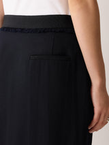 Grosgrain Trim Wrap Skirt | Dark Navy