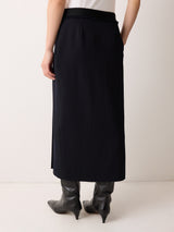 Grosgrain Trim Wrap Skirt | Dark Navy