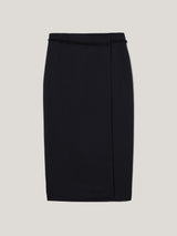 Grosgrain Trim Wrap Skirt | Dark Navy