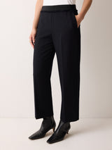 Grosgrain Trim Cropped Trouser | Dark Navy
