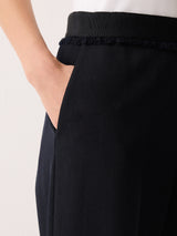 Grosgrain Trim Cropped Trouser | Dark Navy
