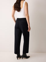 Grosgrain Trim Cropped Trouser | Dark Navy