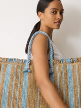 Striped Straw Tote | Multi