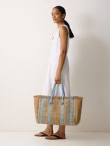 Striped Straw Tote | Multi