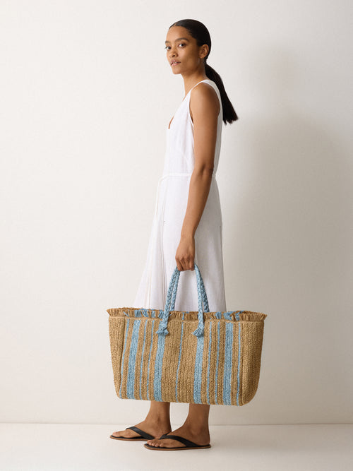 Striped Straw Tote | Multi