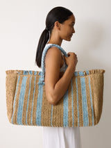 Striped Straw Tote | Multi
