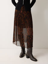Wild Feather Midi Skirt | Brown
