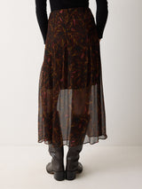 Wild Feather Midi Skirt | Brown