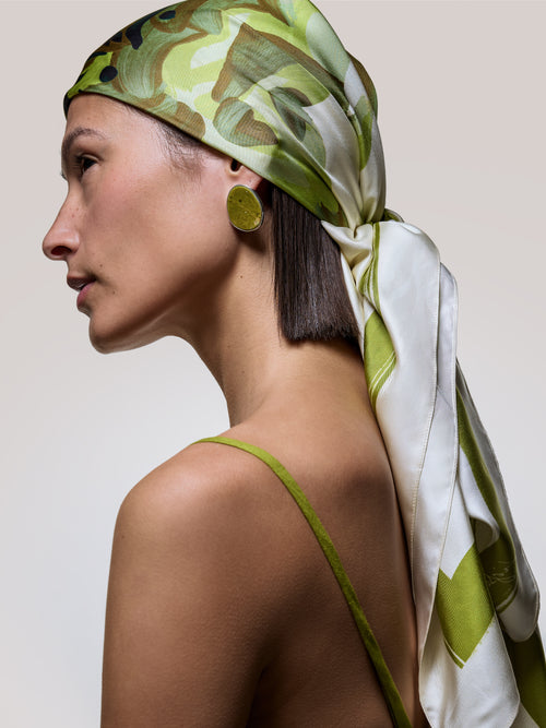 Green Jasper Disc Earring | Green