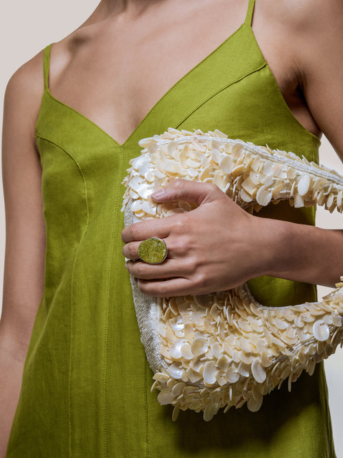 Green Jasper Disc Ring | Green