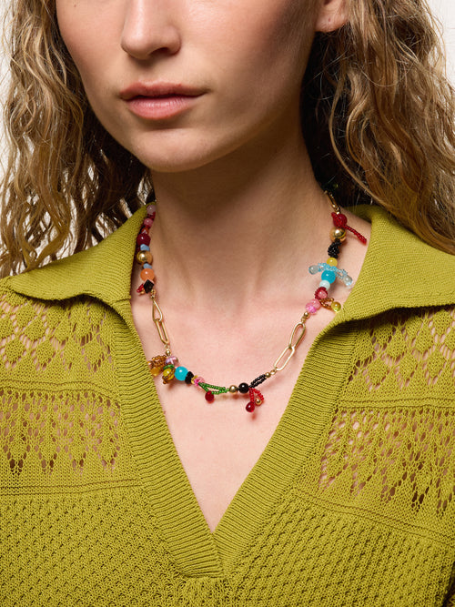 Playful Ditsy Bead Necklace | Multi