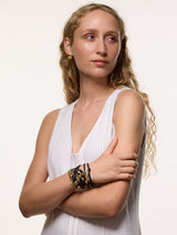 Leather Trinkets Long Necklace | Gold