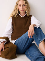 Cloud Cashmere Crew Tank | Brown