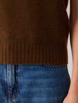 Cloud Cashmere Crew Tank | Brown