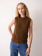 Cloud Cashmere Crew Tank | Brown