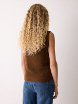 Cloud Cashmere Crew Tank | Brown