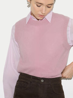 Cloud Cashmere Crew Tank | Pink