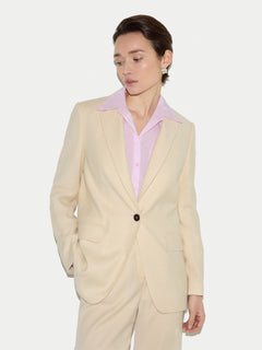Wool Knox Tailored Blazer | Cream