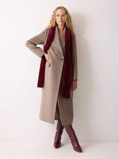 Velvet Plisse Scarf | Red
