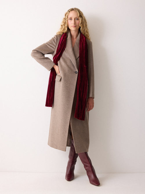 Velvet Plisse Scarf | Red