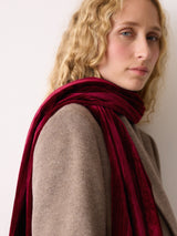 Velvet Plisse Scarf | Red