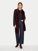 Velvet Plisse Scarf | Burgundy