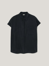 Short Sleeve Silk Shirt | Navy
