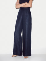 Irish Linen Wide Leg Sailor Trouser | Navy