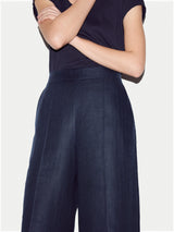 Irish Linen Wide Leg Sailor Trouser | Navy