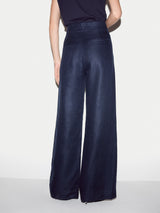 Irish Linen Wide Leg Sailor Trouser | Navy