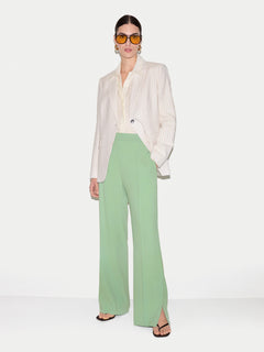 Crepe Split Hem Trouser | Green
