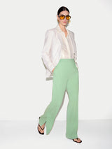 Crepe Split Hem Trouser | Green