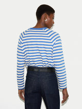 Cotton Slub Stripe Raglan T-shirt | Blue