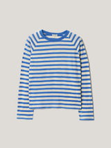 Cotton Slub Stripe Raglan T-shirt | Blue