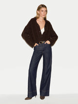 Wool Cashmere Cable Cardigan | Brown