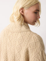 Wool Cashmere Cable Cardigan | Cream