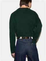 Wool Cashmere Blend V Neck Jumper | Green