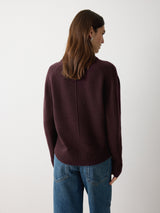 Wool Cashmere Blend V Neck | Purple