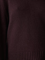 Wool Cashmere Blend V Neck | Purple