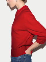 Wool Cashmere Blend V Neck Jumper | Red