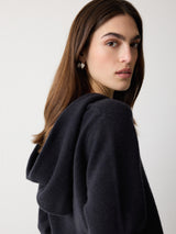 Wool Blend Hooded Jumper | Navy