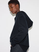 Wool Blend Hooded Jumper | Navy
