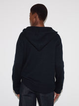 Wool Blend Hooded Jumper | Navy