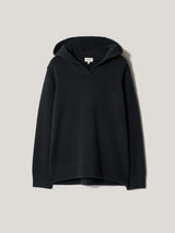 Wool Blend Hooded Jumper | Navy
