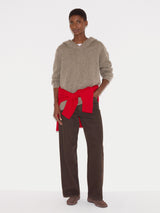 Wool Blend Hooded Jumper | Taupe